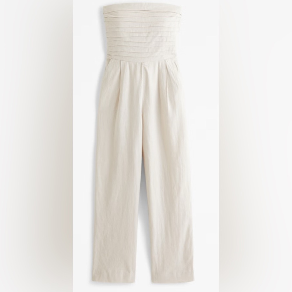Emerson Linen-Blend Strapless Jumpsuit